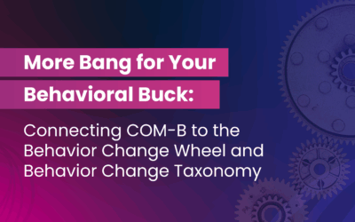 More Bang for Your Behavioral Buck: Connecting COM-B to the Behavior Change Wheel and Behavior Change Taxonomy